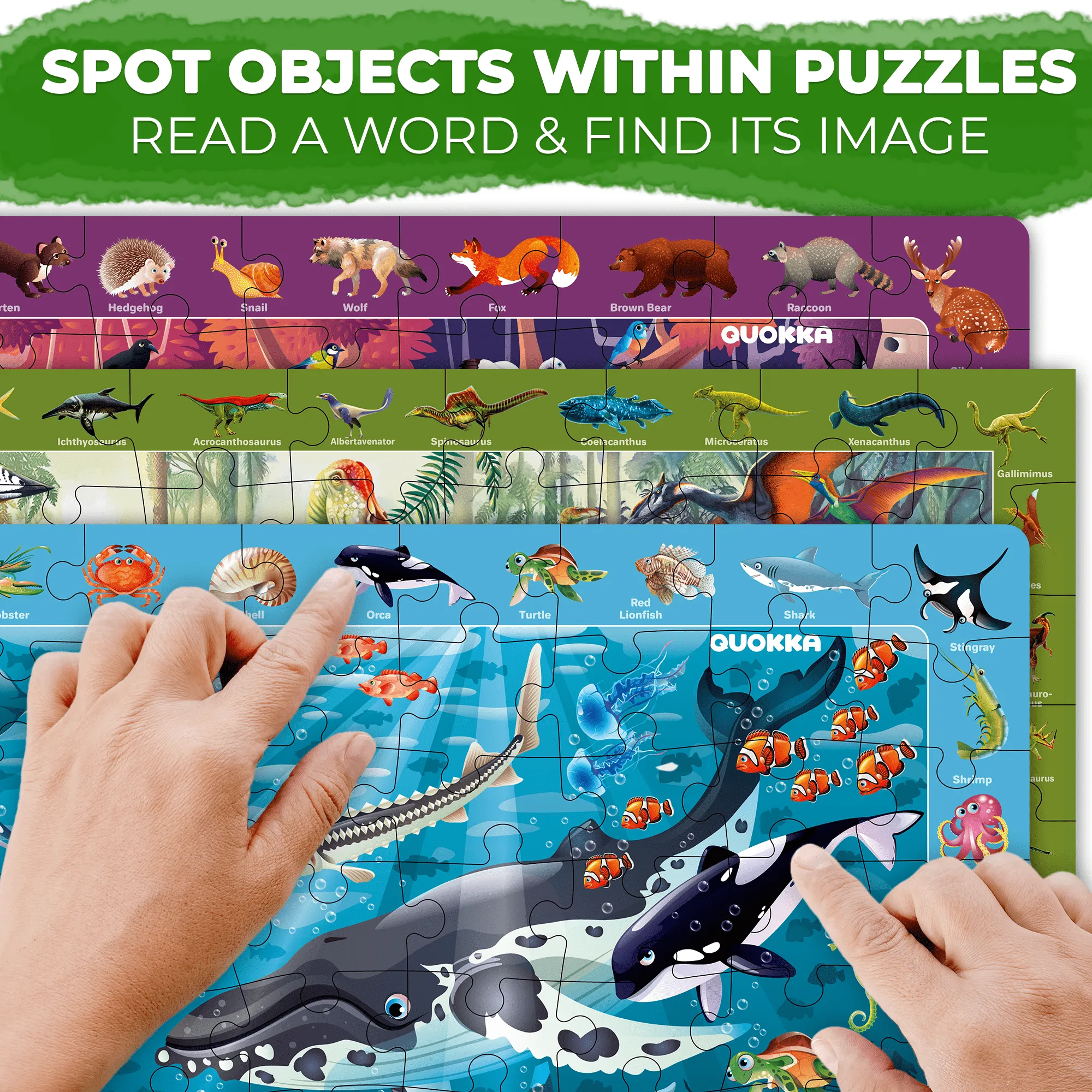 100 Pcs Search & Find Puzzles for Kids | Forest & Ocean