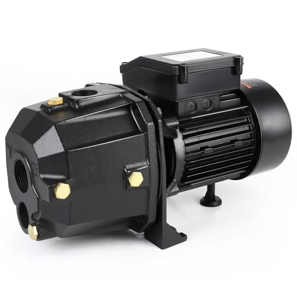 1HP Shallow Well Jet Pump, Well Depth Up 40ft Cast Iron Irrigation Pump 1200GPH