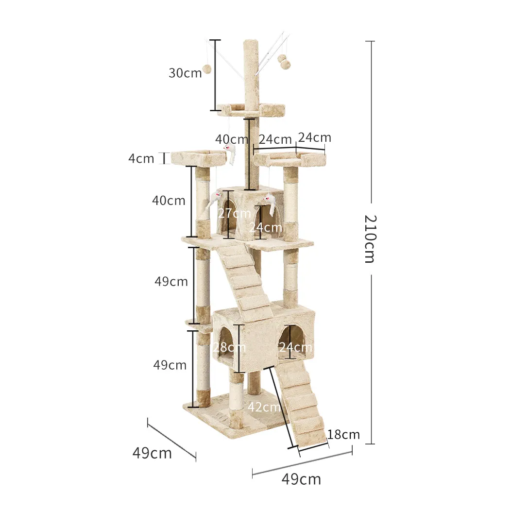 2.1M Cat Scratching Post Tree Gym House Condo Furniture Scratcher Tower