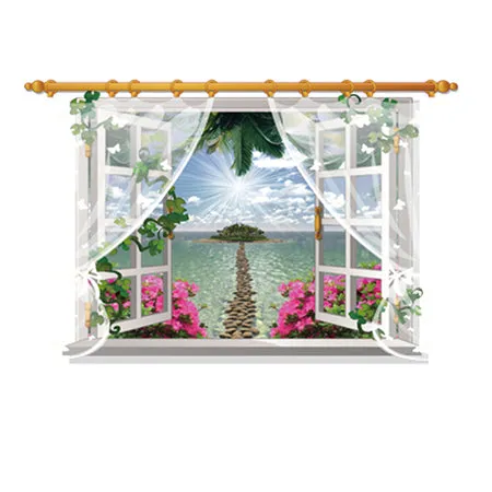 3D Open Window Scenes Wall Decorations