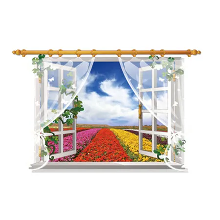 3D Open Window Scenes Wall Decorations