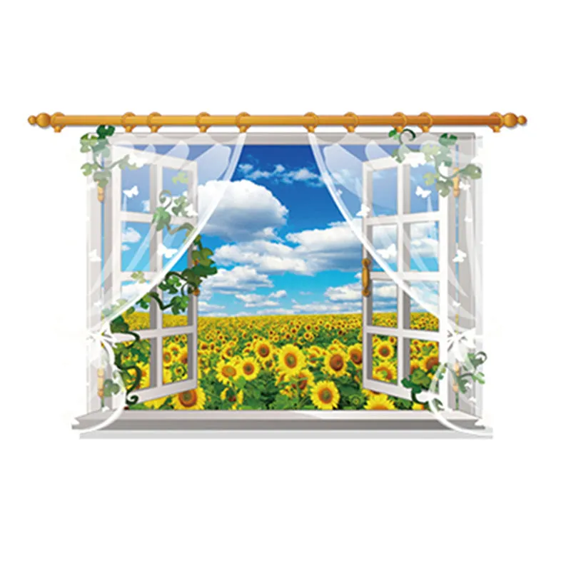 3D Open Window Scenes Wall Decorations