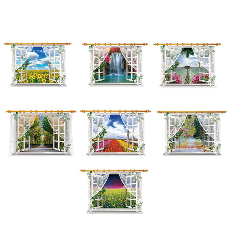 3D Open Window Scenes Wall Decorations