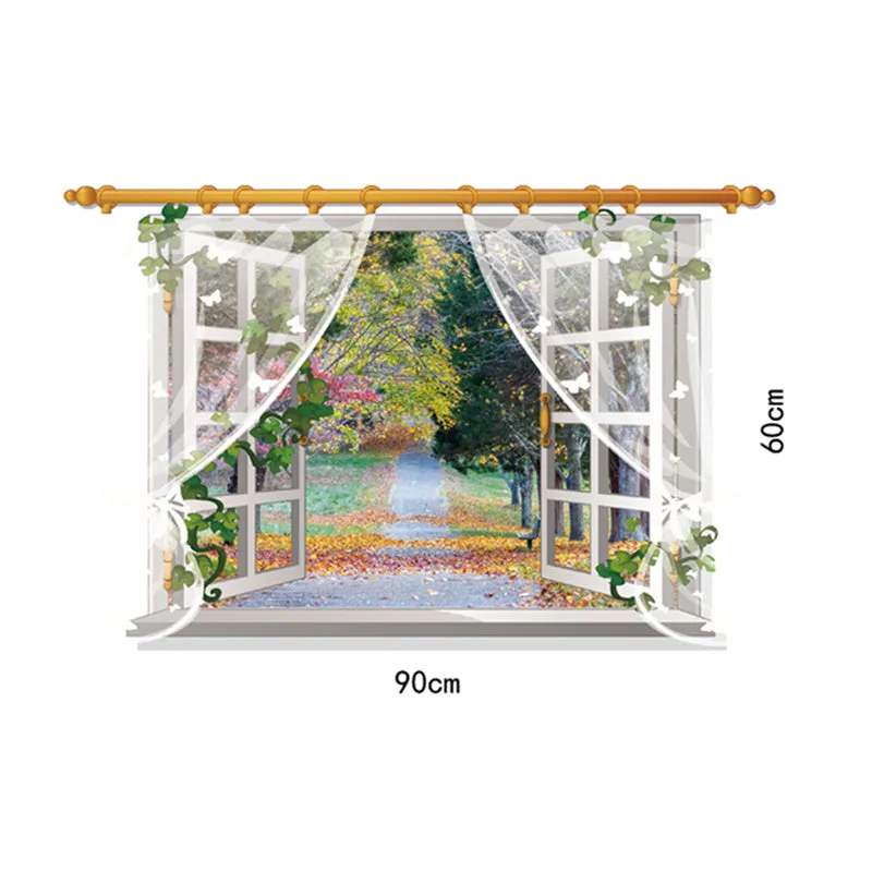 3D Open Window Scenes Wall Decorations