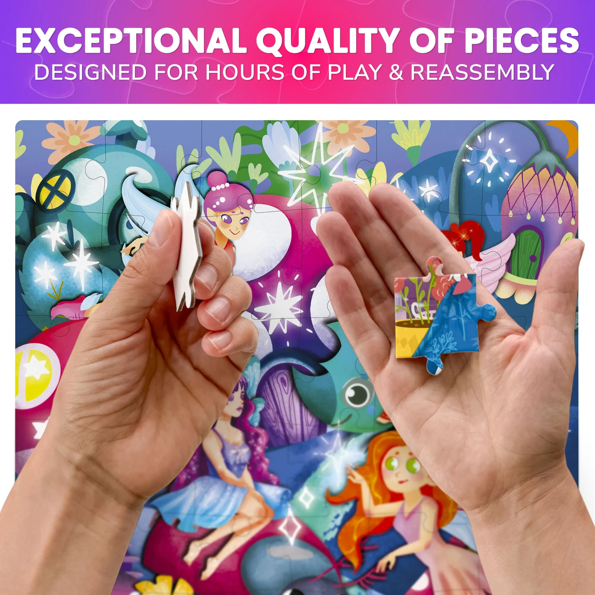 4x48 Puzzles  for Kids | Mermaid, Princesses, Unicorns