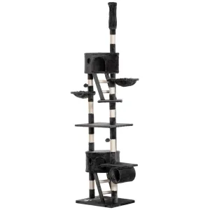 Adjustable Height Cat Tree, 240-260cm - Dark Grey