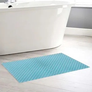 Blue Anti Slip Crossline Shower Mat