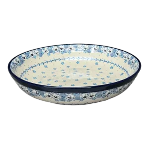 Bowl, Round, Shallow, 12.75" Wide in "Pansy Blues" by Ceramika Artystyczna | A115-2346X