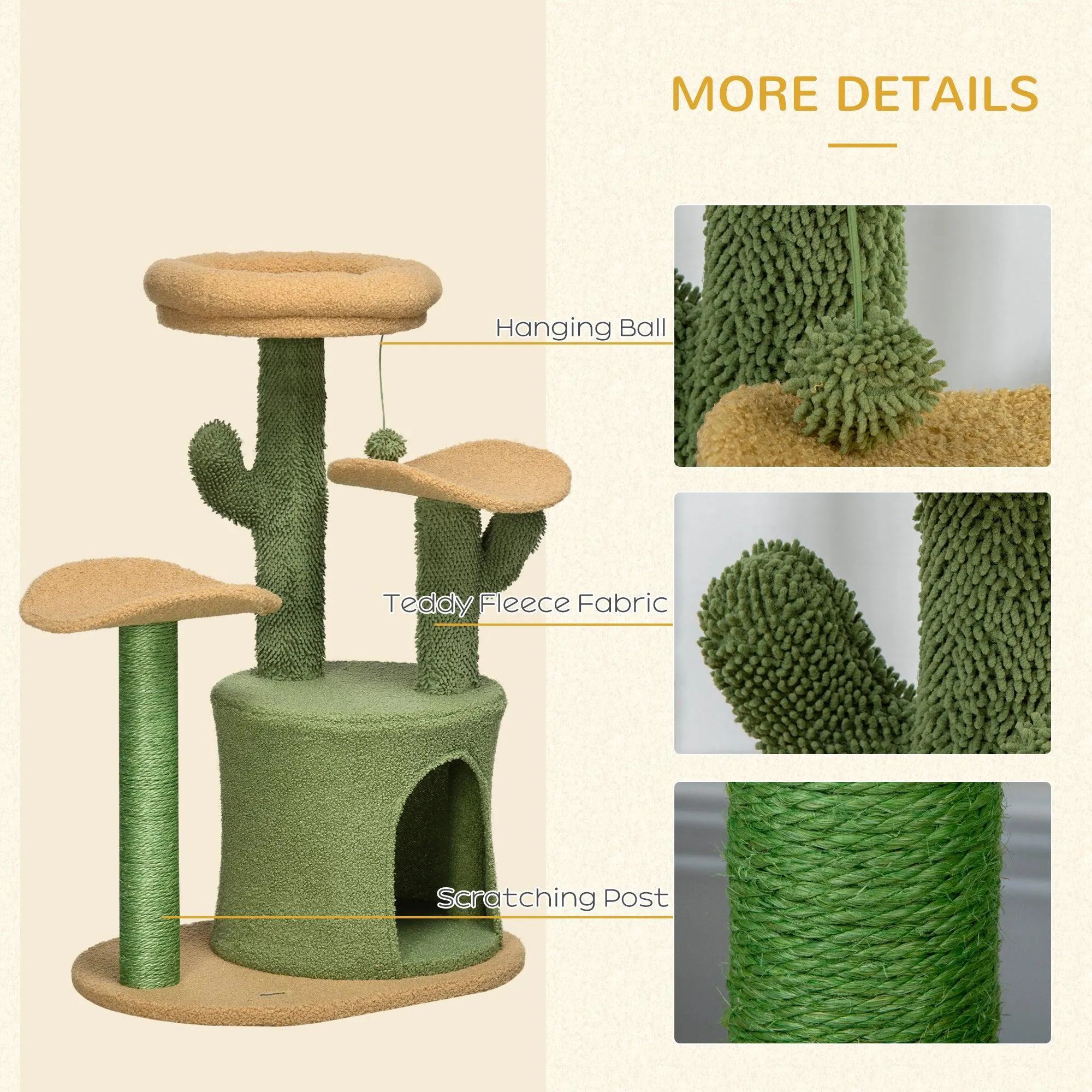 Cactus Cat Tree Activity Centre, 83cm - Green