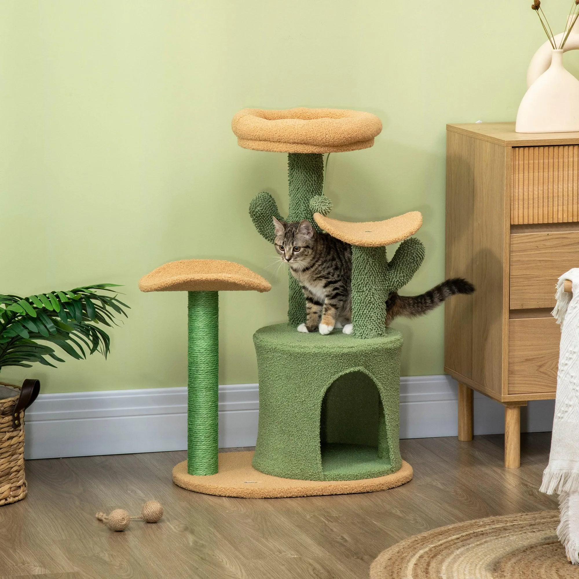 Cactus Cat Tree Activity Centre, 83cm - Green