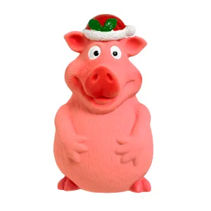 Christmas Smiley Pig | Festive Latex Honking Dog Toy