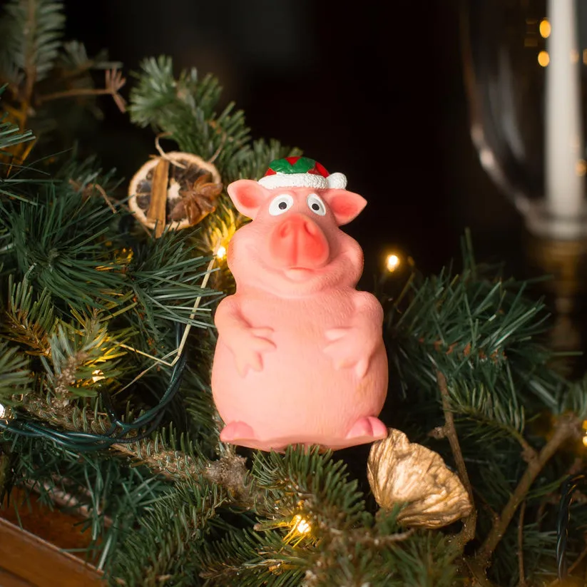 Christmas Smiley Pig | Festive Latex Honking Dog Toy