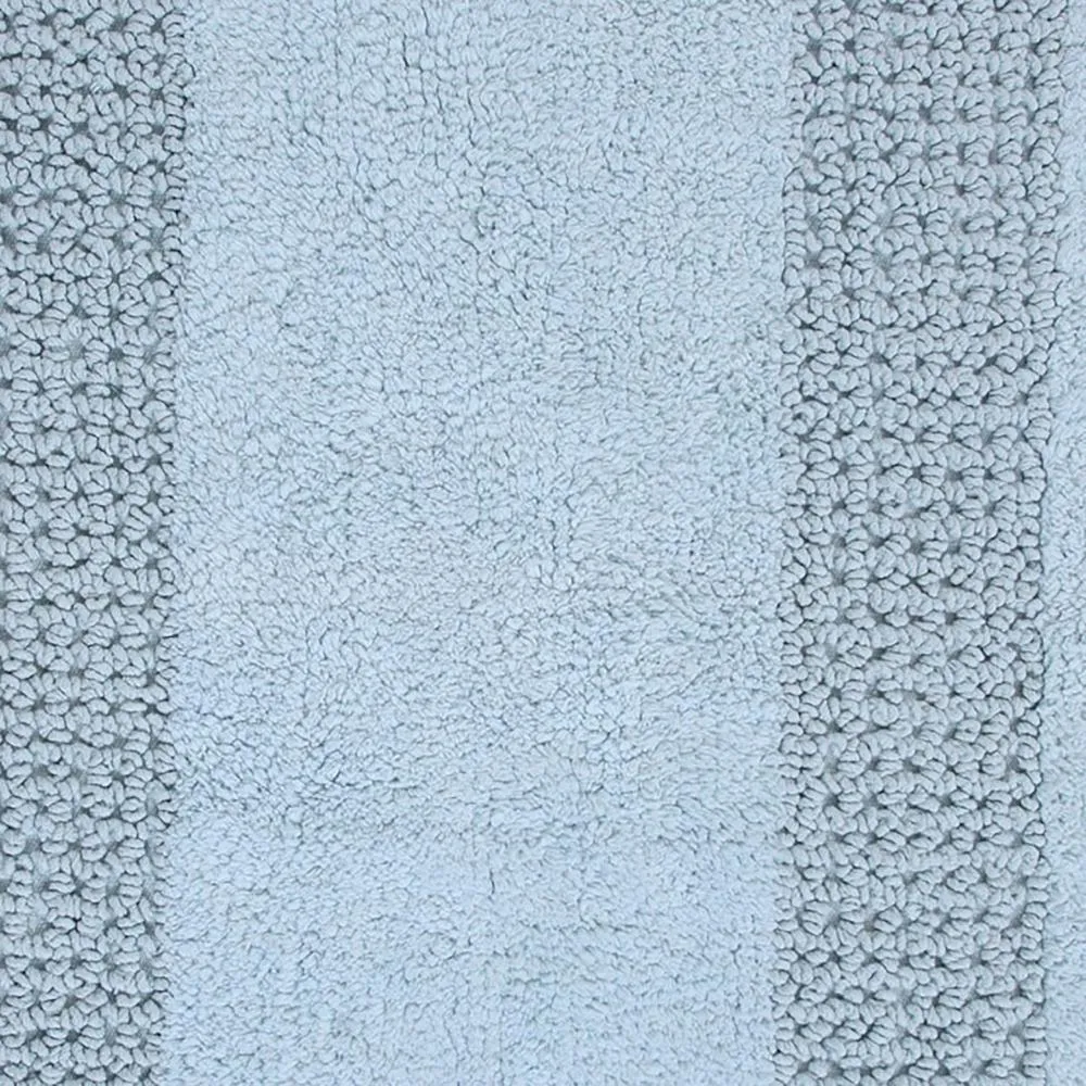 Classic Racetrack Cotton Bath Rug 17" x 24" Light Blue by Perthshire Platinum Collection