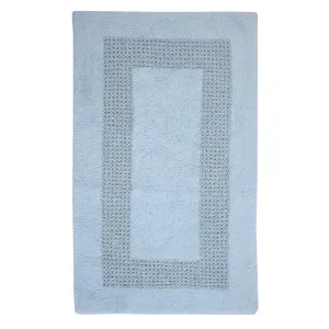 Classic Racetrack Cotton Bath Rug 17" x 24" Light Blue by Perthshire Platinum Collection