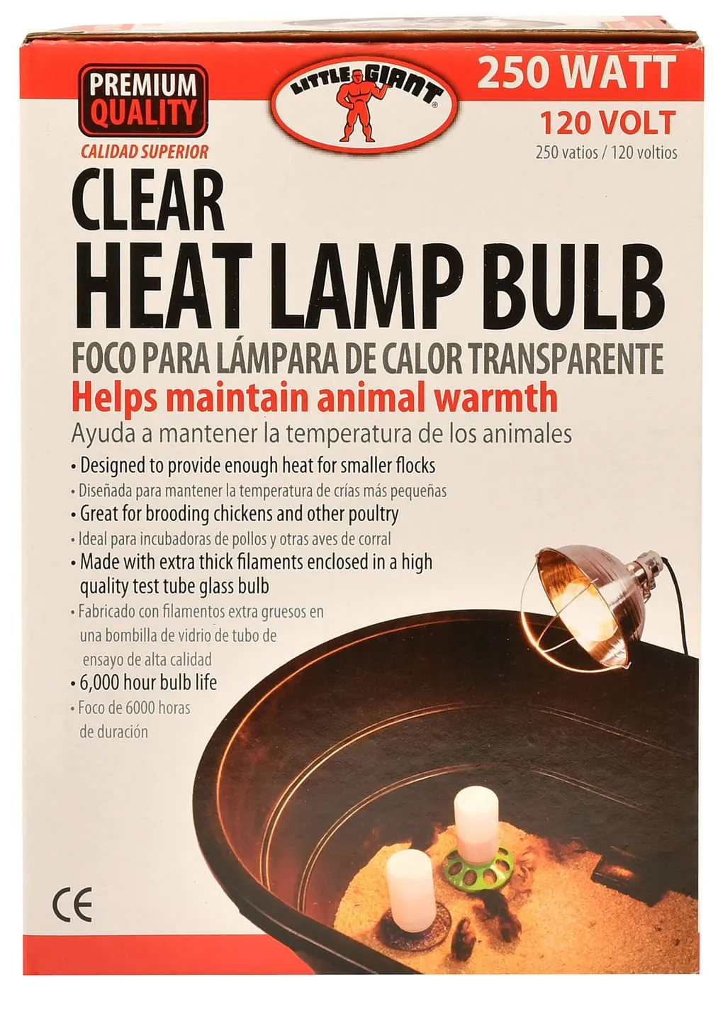 Clear Heat Lamp Bulb, 250 Watt