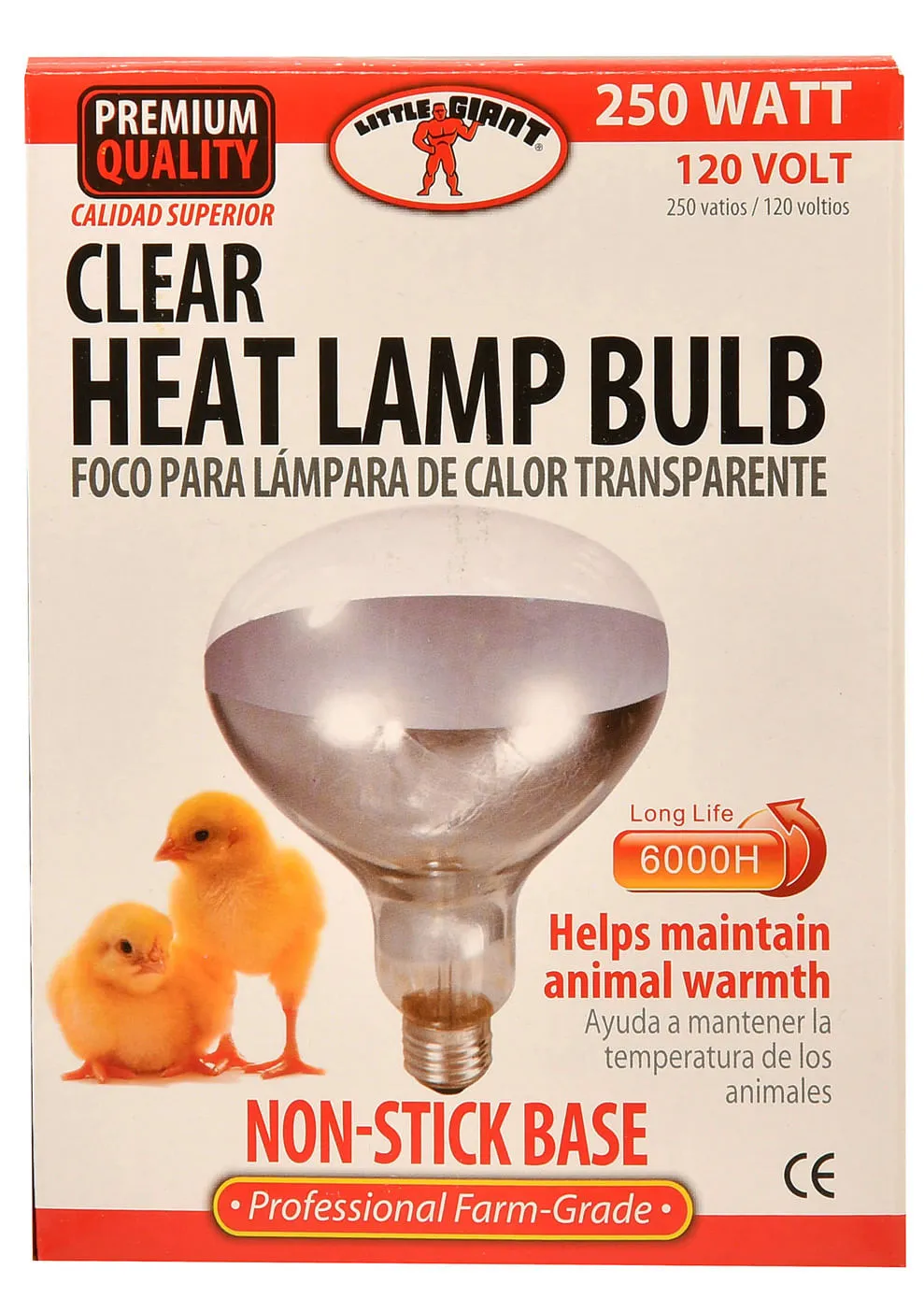 Clear Heat Lamp Bulb, 250 Watt