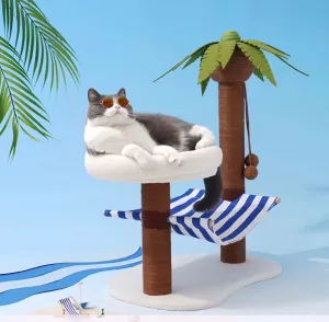 Coconut Style Cat Tree Scratching Post With Hammock