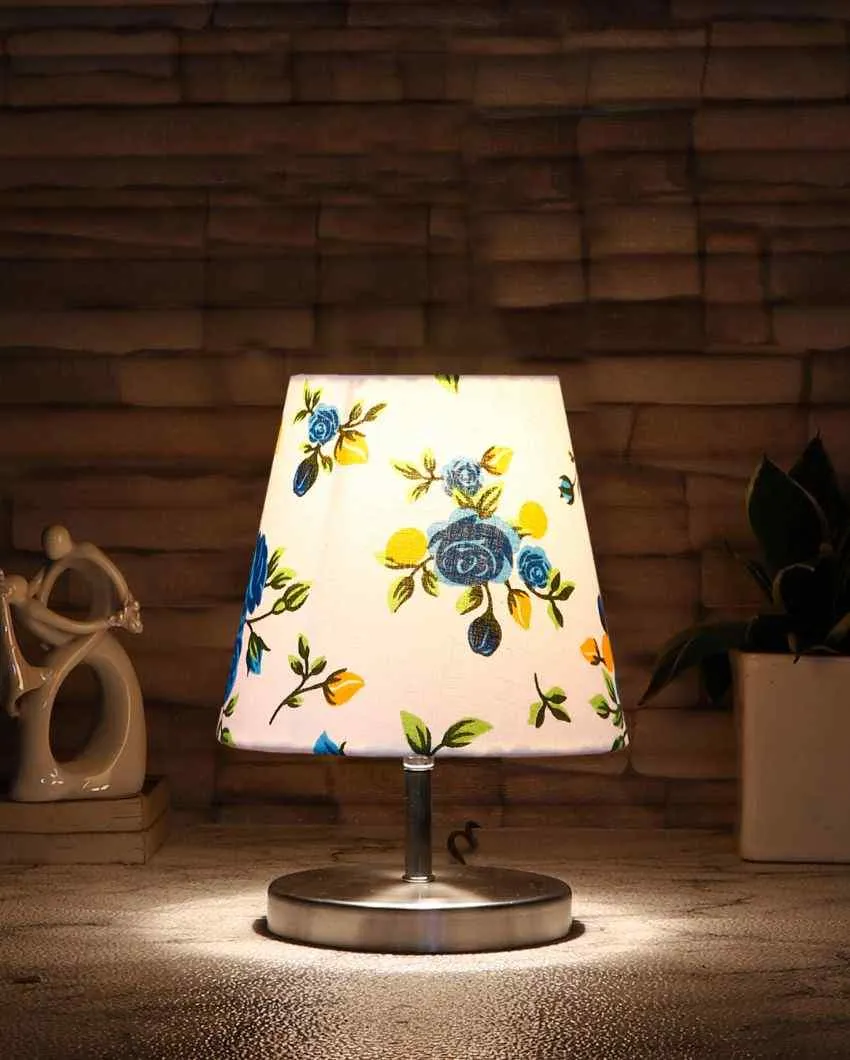 Colorful Cotton Round Metal & Steel Table Lamp | 6 x 8 inches