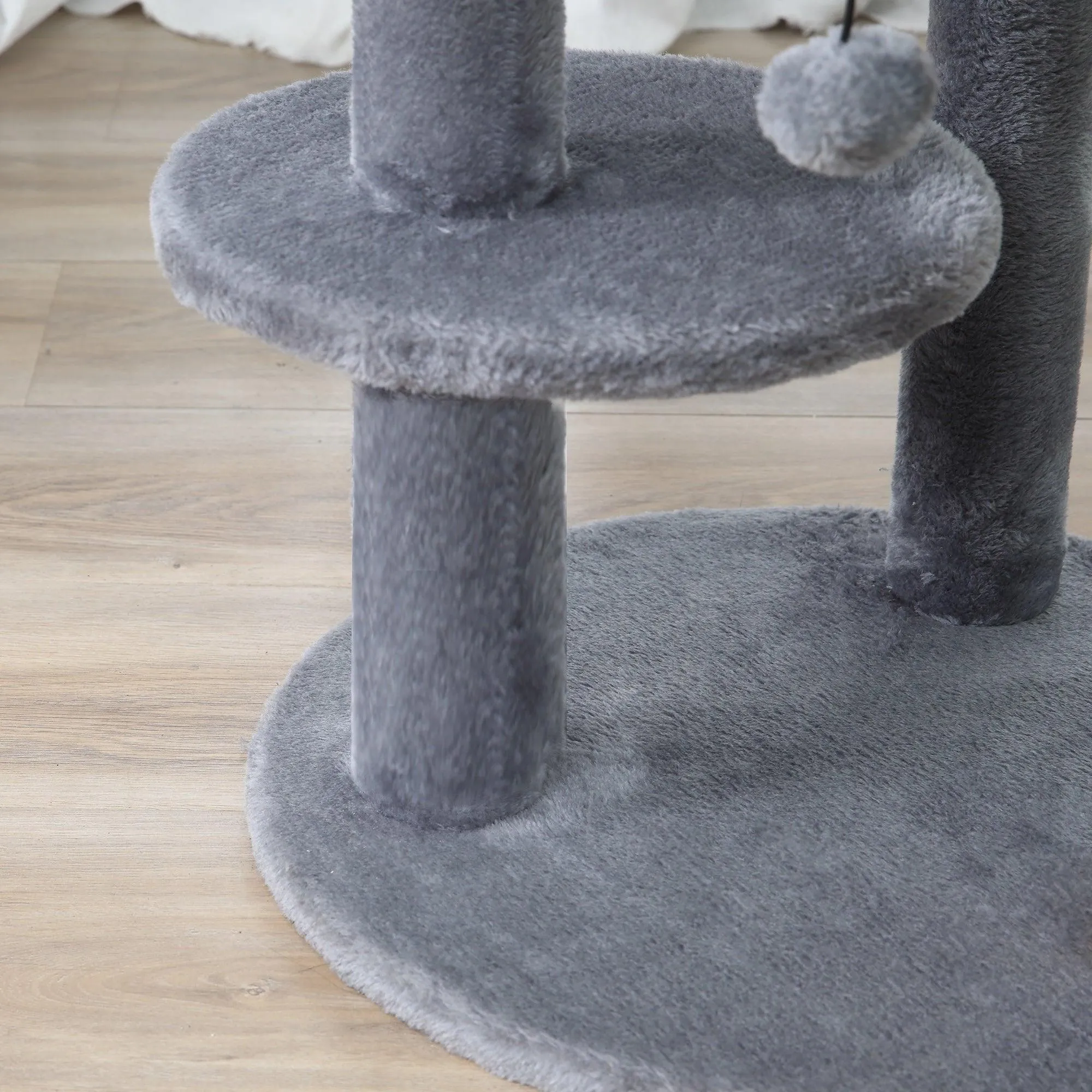 Deluxe 3-Tier Cat Condo Tower, 104cm - Grey