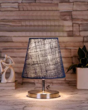 Eye Catchy Jute Round Metal Steel Table Lamp | 6 x 8 inches