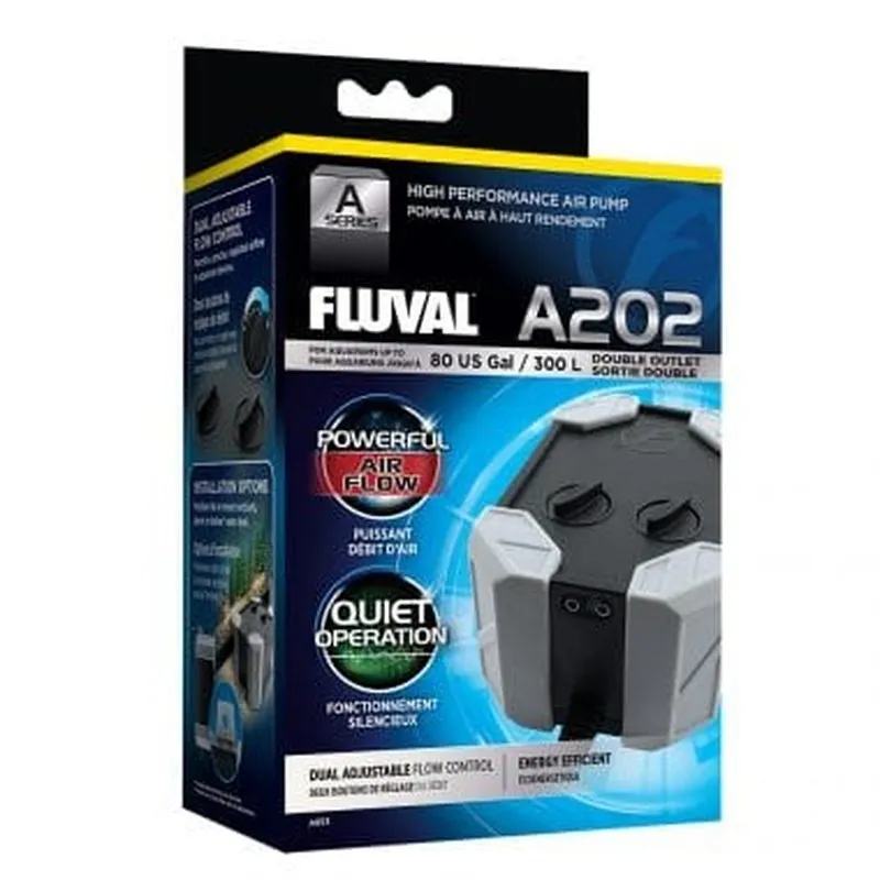 Fluval A Series Air Pump A202 Twin Outlet (300L, 180-220L/h)