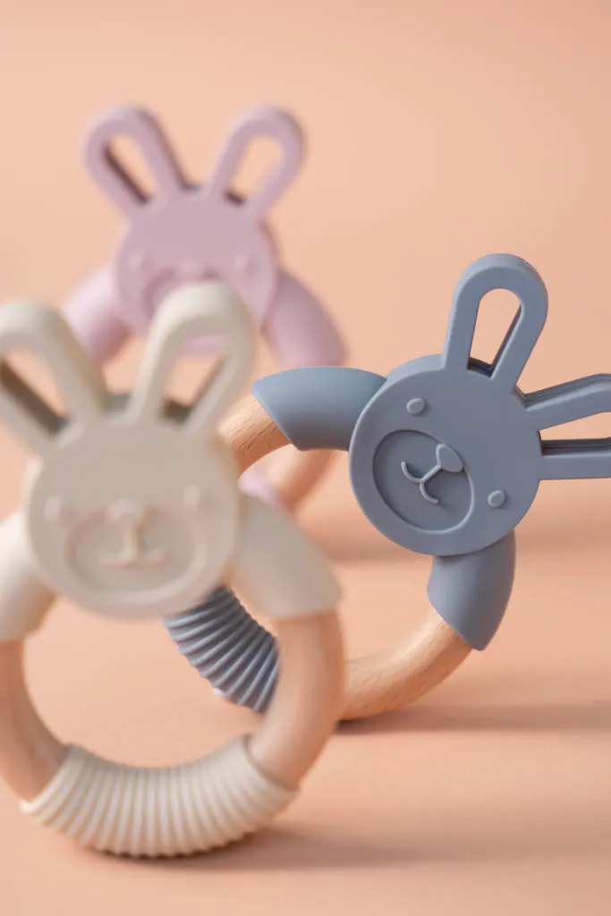 Grey Bunny Teething Ring