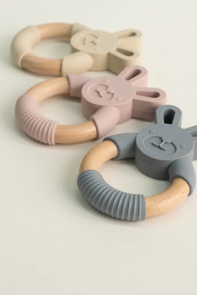 Grey Bunny Teething Ring