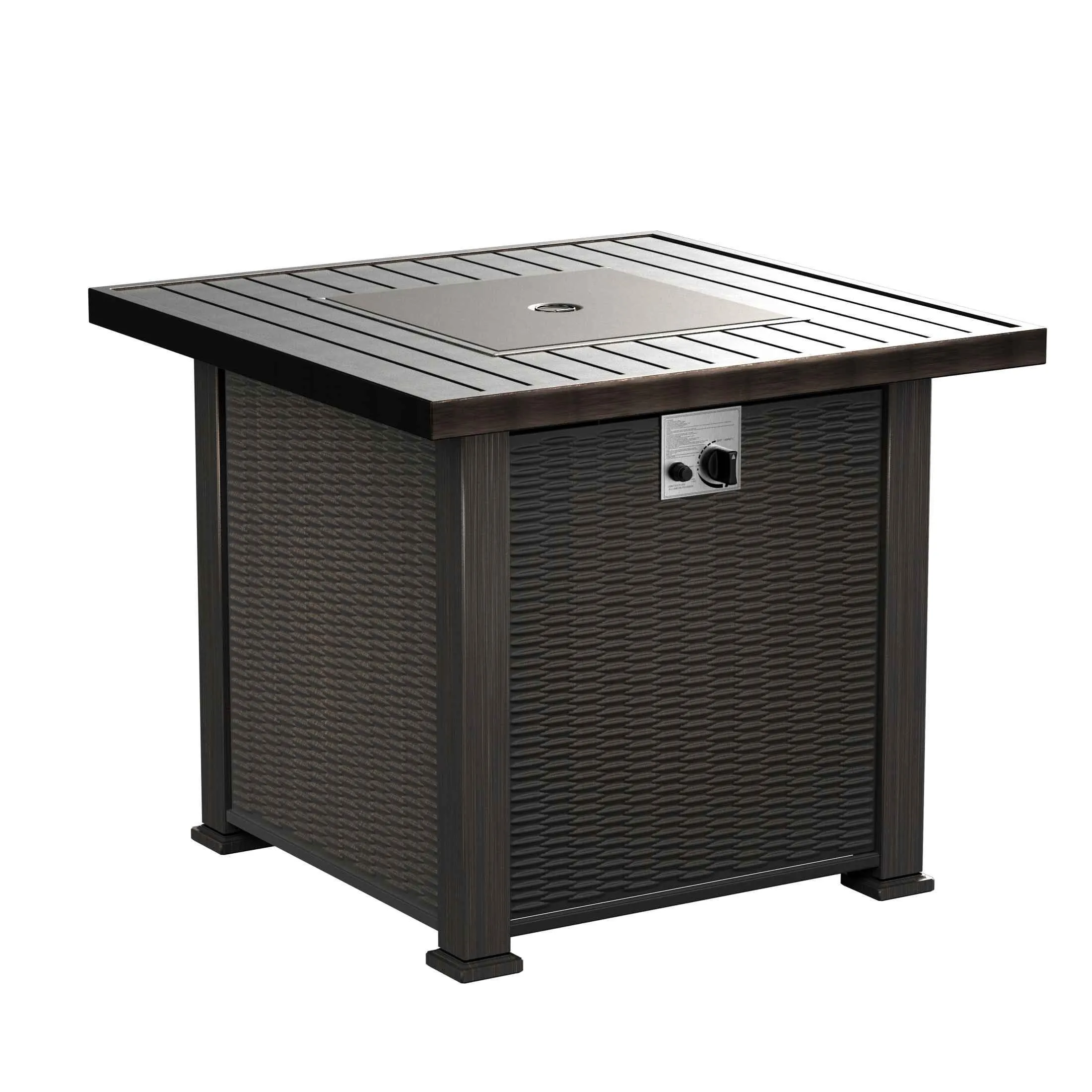 Hampshire 50,000 BTU Square Propane Gas Fire Pit Table