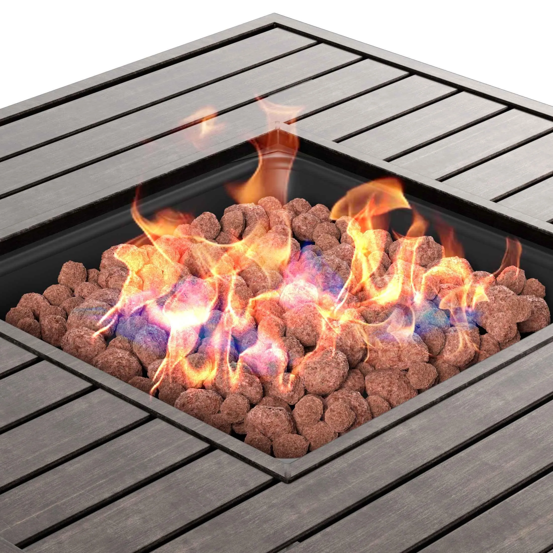 Hampshire 50,000 BTU Square Propane Gas Fire Pit Table