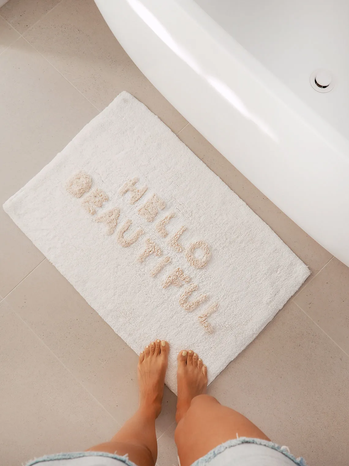 Hello Beautiful Tonal Bath Mat