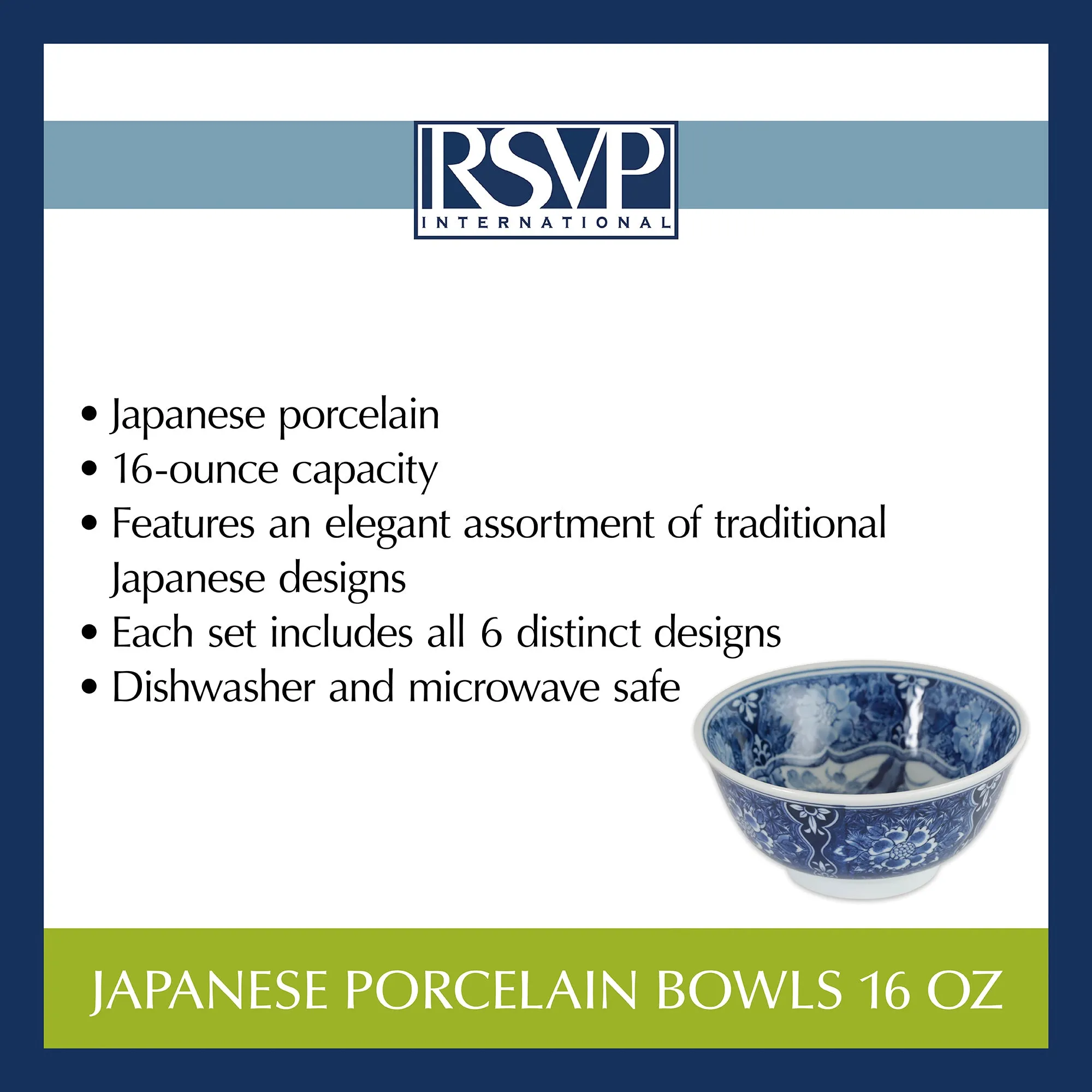 Japanese Porcelain Bowls 16 Oz