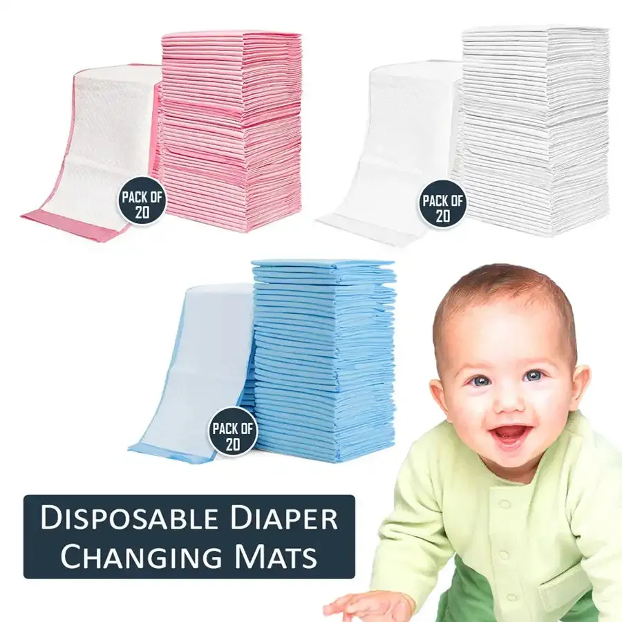 Little Story Disposable Diaper Changing Mats - Pack of 20pcs (Blue)