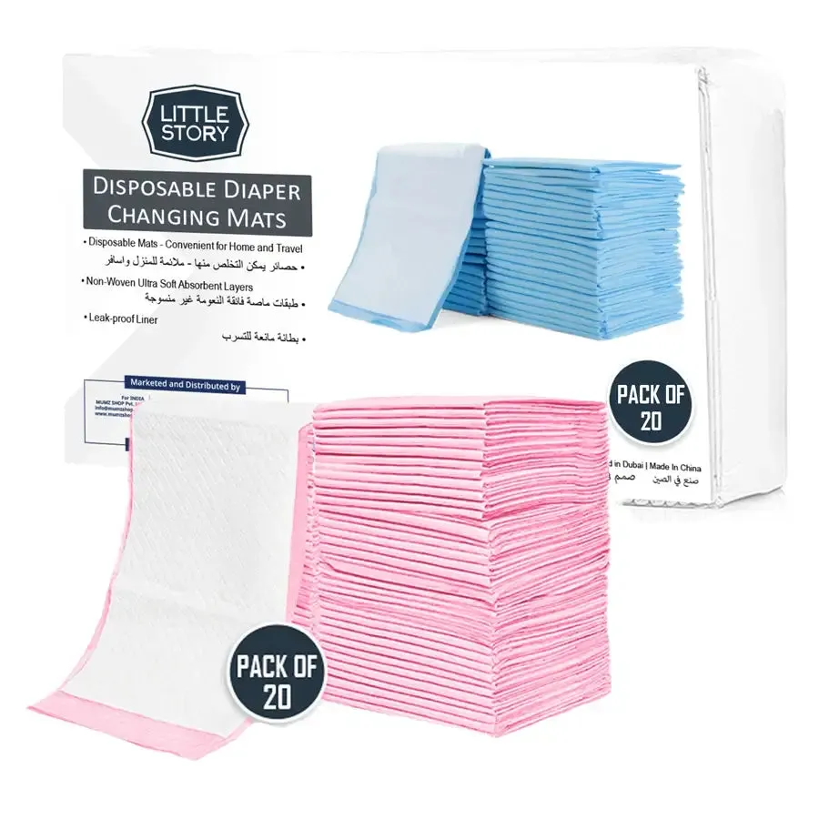 Little Story Disposable Diaper Changing Mats - Pack of 20pcs (Pink)