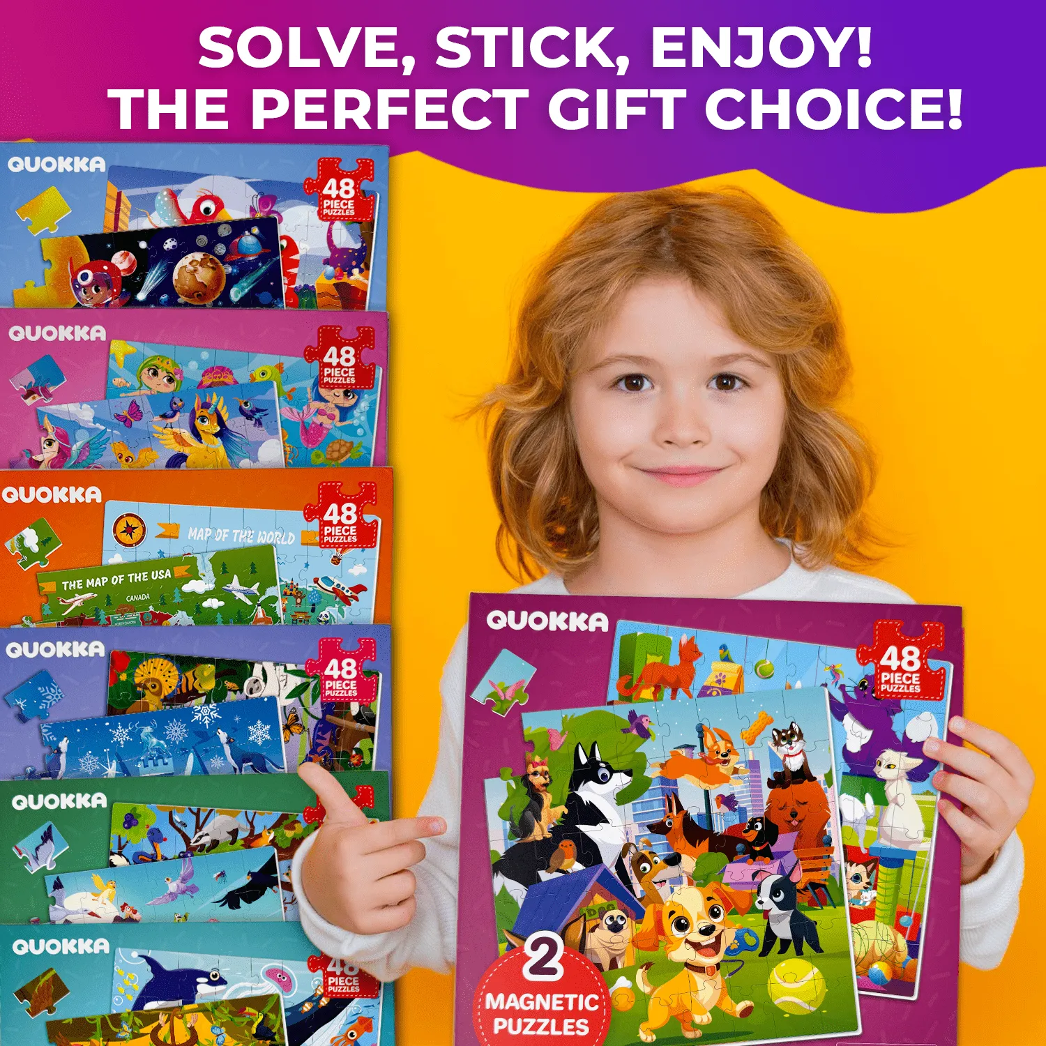 Magnetic Book 2x48 Pcs Puzzles for Kids | Cats & Dogs