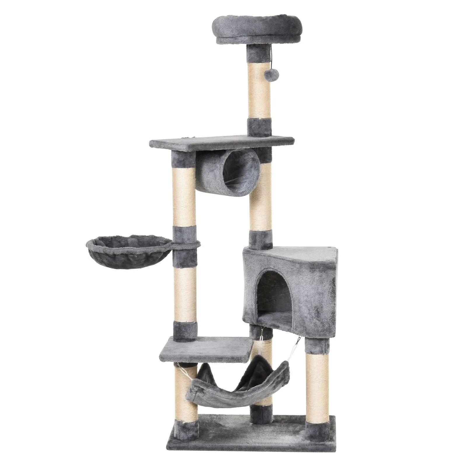 Multi-Level Cat Condo Tower, 154cm - Grey