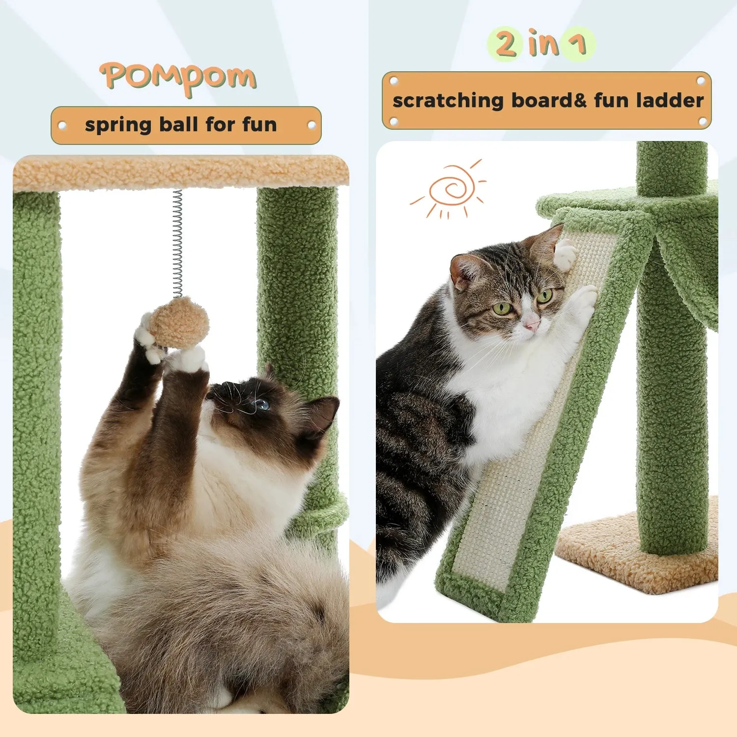 Multi-Level Cat Tree Tower with Scratching Post and Cozy Condo