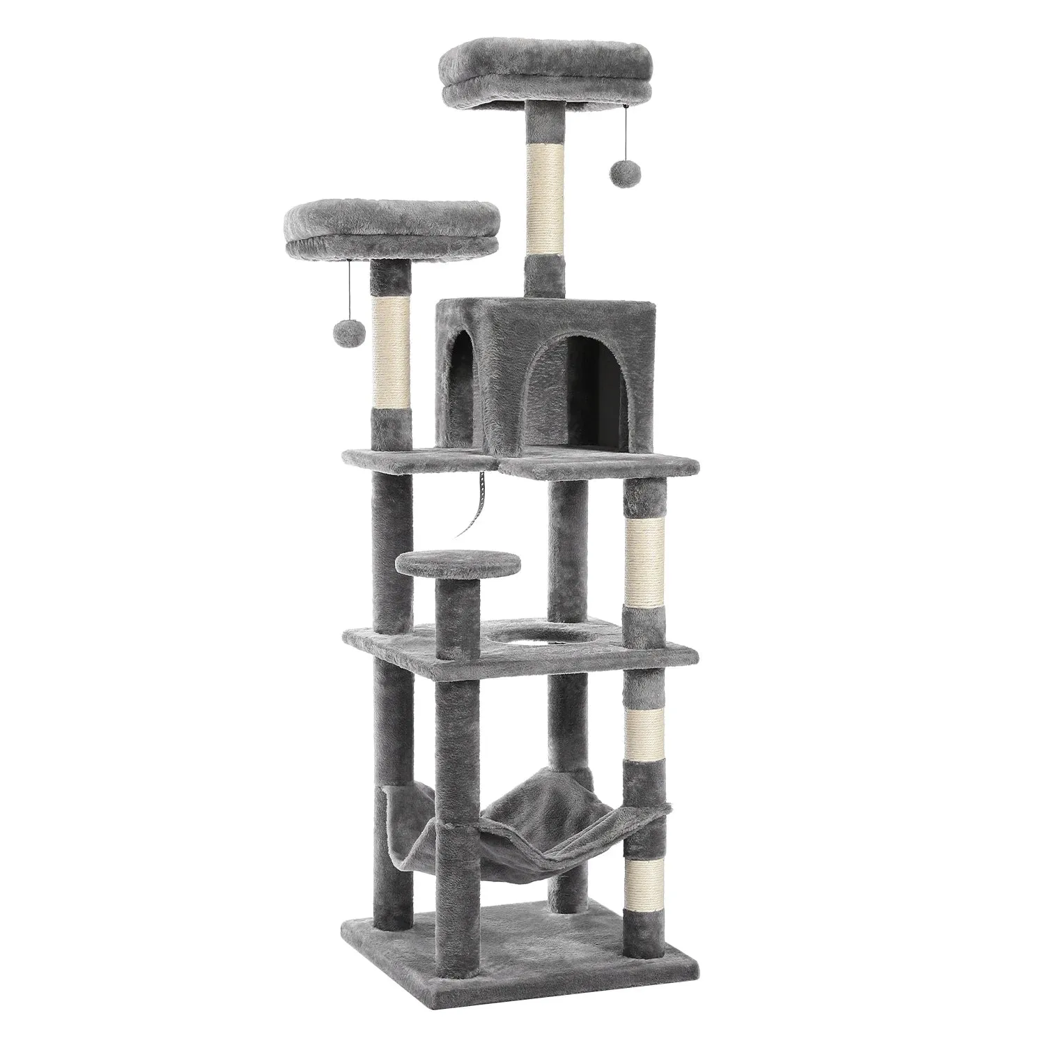 Multi-Level Cat Tree Tower with Scratching Post and Cozy Condo