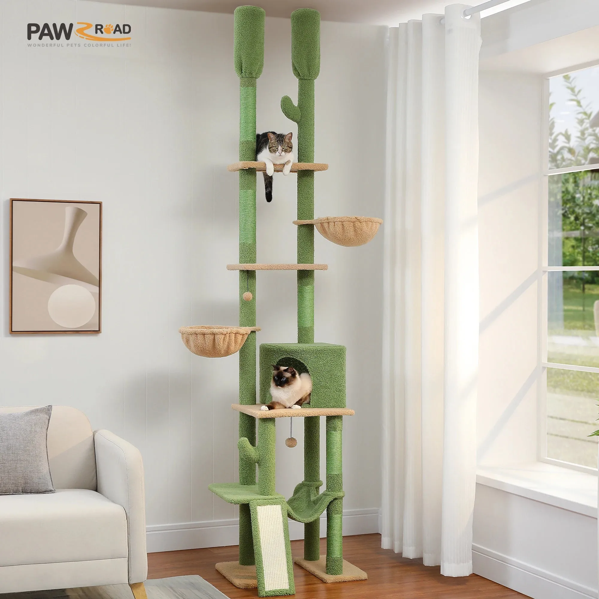 Multi-Level Cat Tree Tower with Scratching Post and Cozy Condo