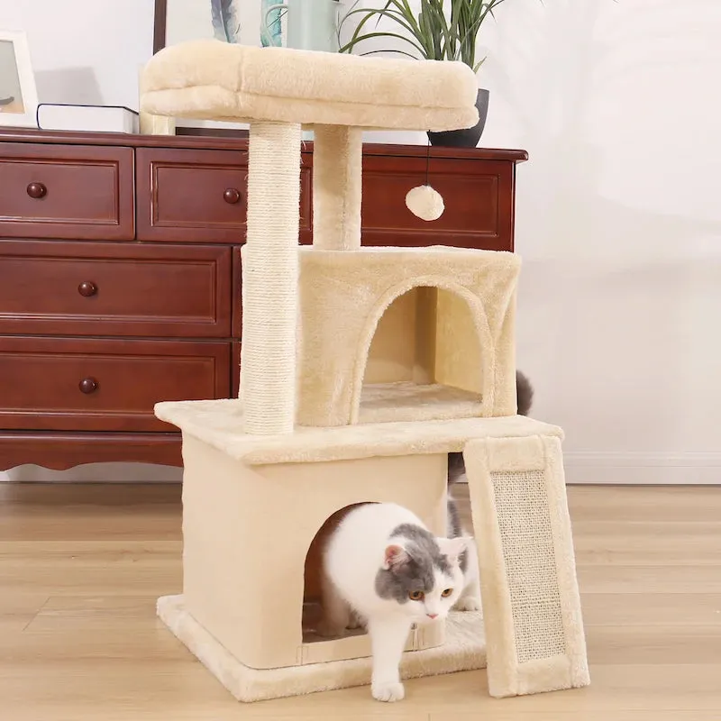 Multi-Level Cat Tree Tower with Scratching Post and Cozy Condo