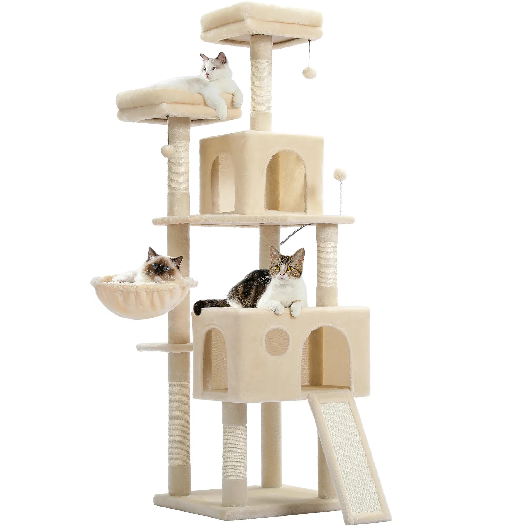 Multi-Level Cat Tree Tower with Scratching Post and Cozy Condo