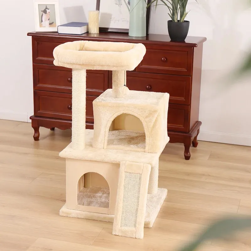 Multi-Level Cat Tree Tower with Scratching Post and Cozy Condo