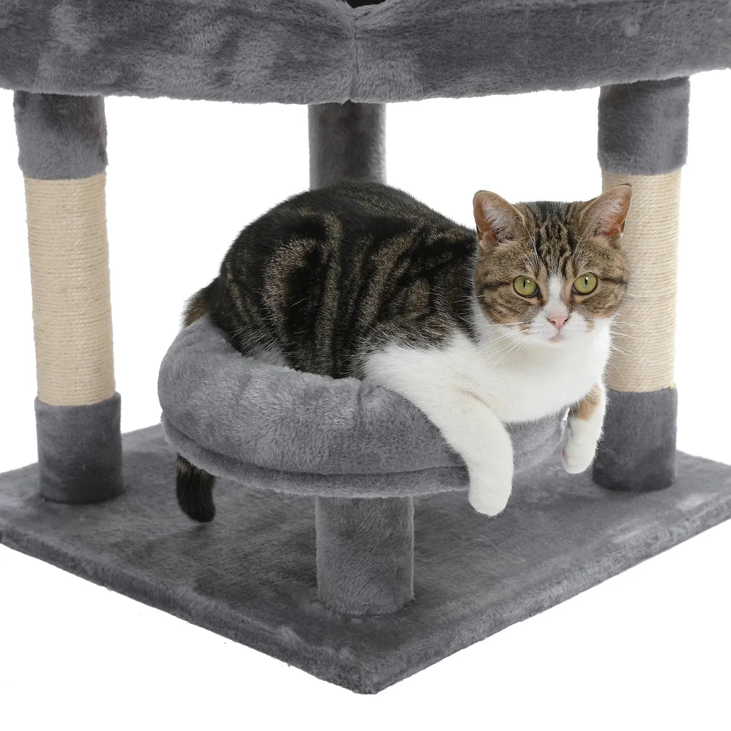 Multi-Level Cat Tree Tower with Scratching Post and Cozy Condo