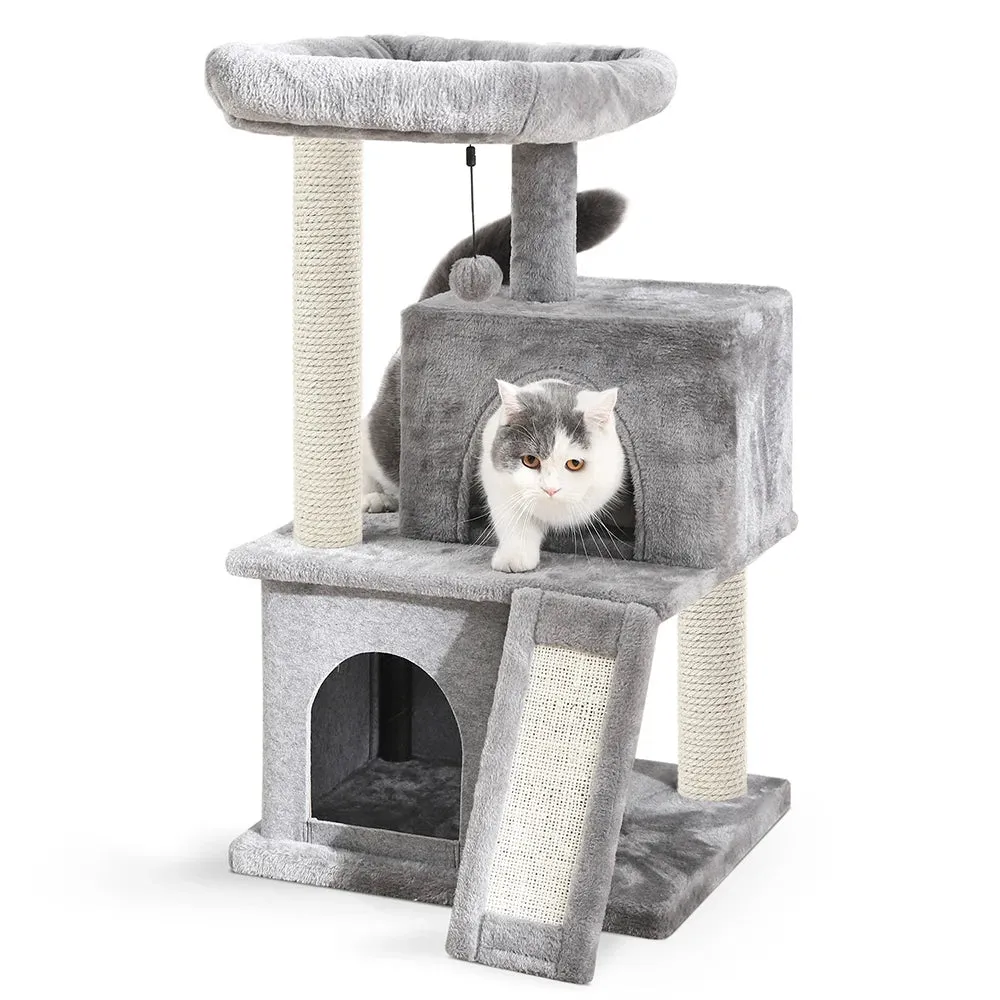 Multi-Level Cat Tree Tower with Scratching Post and Cozy Condo