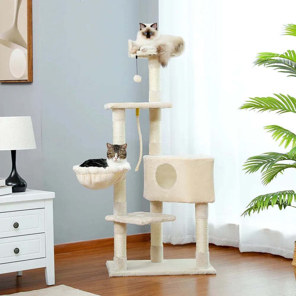 Multi-Level Cat Tree Tower with Scratching Post and Cozy Condo