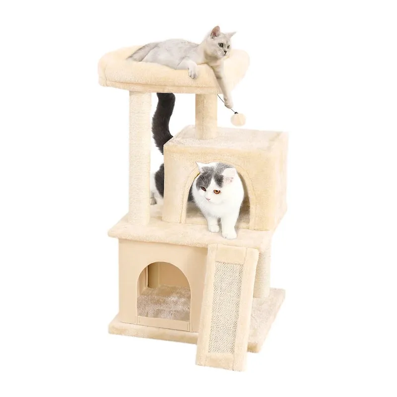 Multi-Level Cat Tree Tower with Scratching Post and Cozy Condo