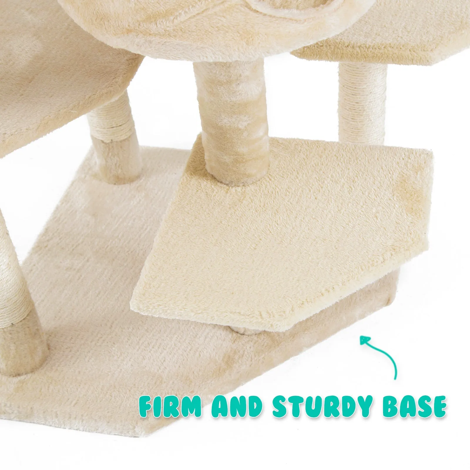 Multi-Level Cat Tree with Scratching Posts, 201cm - Paw Mate