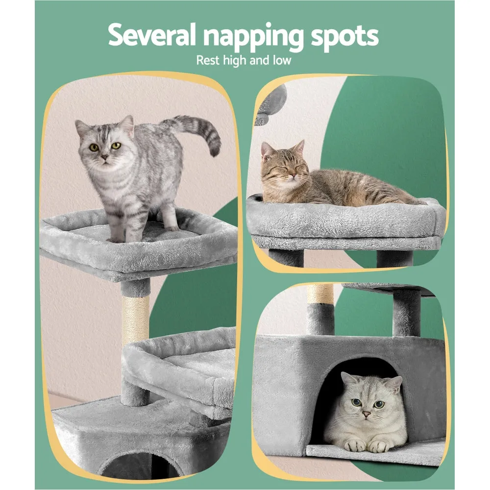 Multi-Level Cat Tree with Sisal Posts and Plush Cover i.Pet