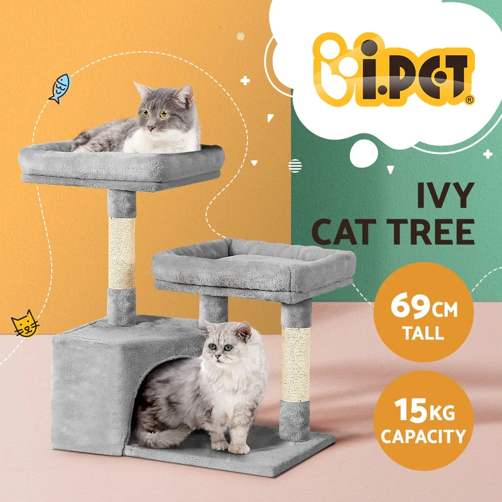 Multi-Level Cat Tree with Sisal Posts and Plush Cover i.Pet