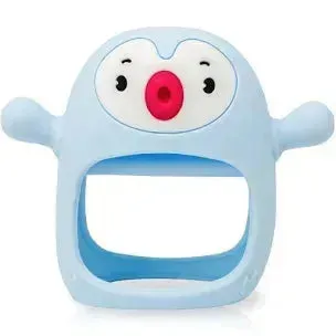 NEW Smily Mia Penguin Wearale Soothing Teether Toy Light Blue