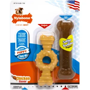 Nylabone Twin Pack Petite Ring & Chew Toy